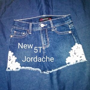 Age 5 T girls Jordache denim floral lace mini